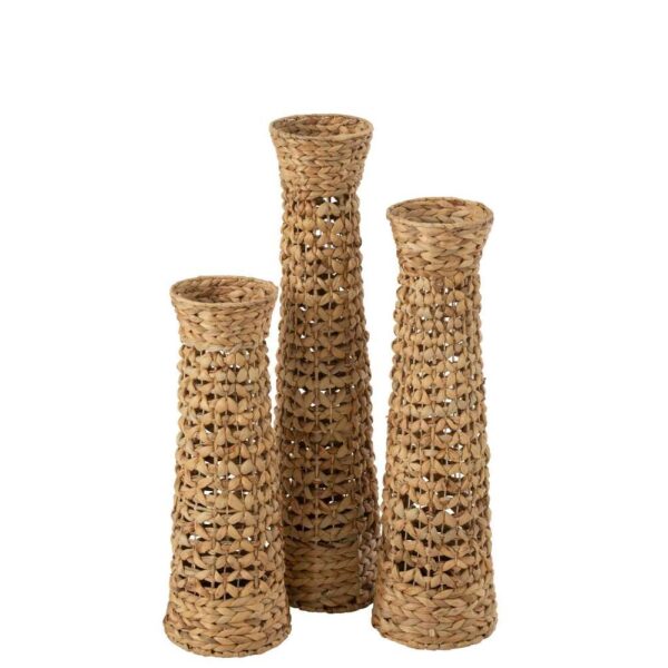 SET OF 3 VASES JAN WATER HYACINTH NATURAL