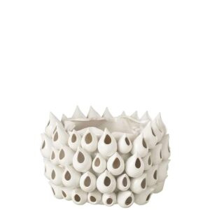 FLOWERPOT ANEMONE EARTHENWARE WHITE