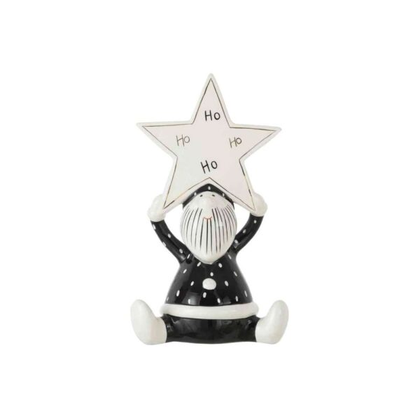 SANTA SITTING STAR HOHO BLACK/WHITE LARGE