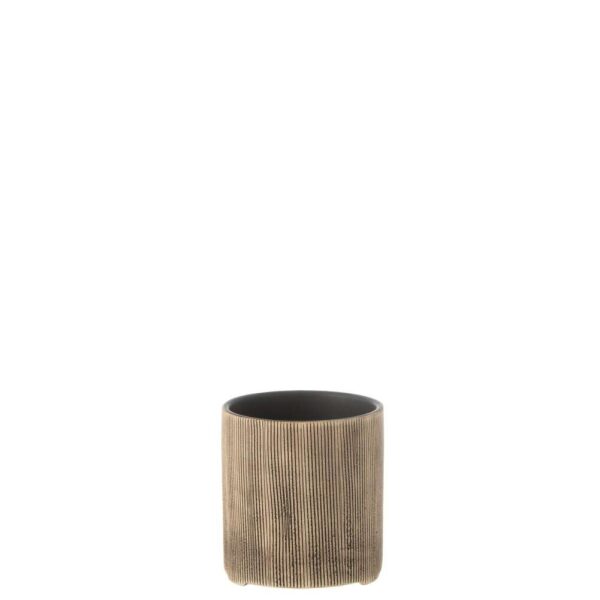 FLOWERPOT MARIA ROUND CERAMIC BROWN SMALL