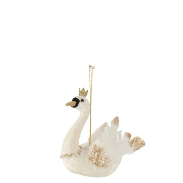 HANGER SWAN FEATHERS VELVET ECRU GOLD