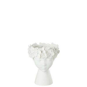 FLOWERPOT HEAD RESIN WHITE SMALL