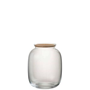 POT ROXY DECORATIVE GLASS/CORK TRANSPARENT SMALL