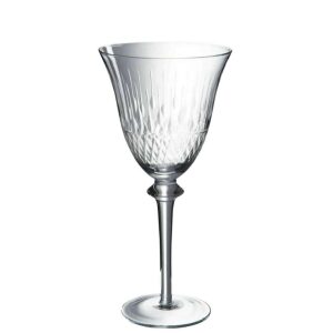 WINEGLASS OPEN CUT GLASS TRANSP. 11X23CM