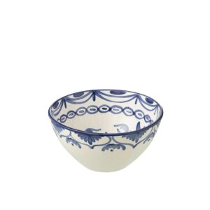 BOWL GRANADA HIGH CERAMIC WHITE/COBALTO BLUE MEDIUM