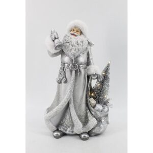 Figur nisse m/gavesekk sølv 26x17x39cm