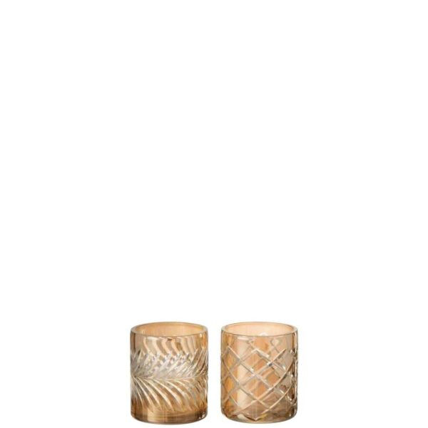 HURRICANE DIAMOND GLASS GOLD SMALL ASSORTMENT OF 2