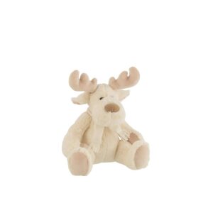 REINDEER+SCARF SITTING TEXTILE WHITE/BEIGE MEDIUM