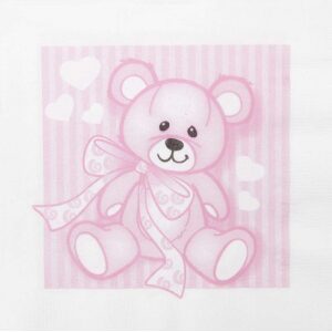 Serviett Lunch  33X33Cm Bamse Rosa