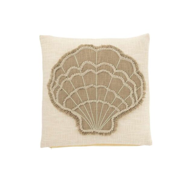 CUSHION SHELL COTTON WHITE/BEIGE