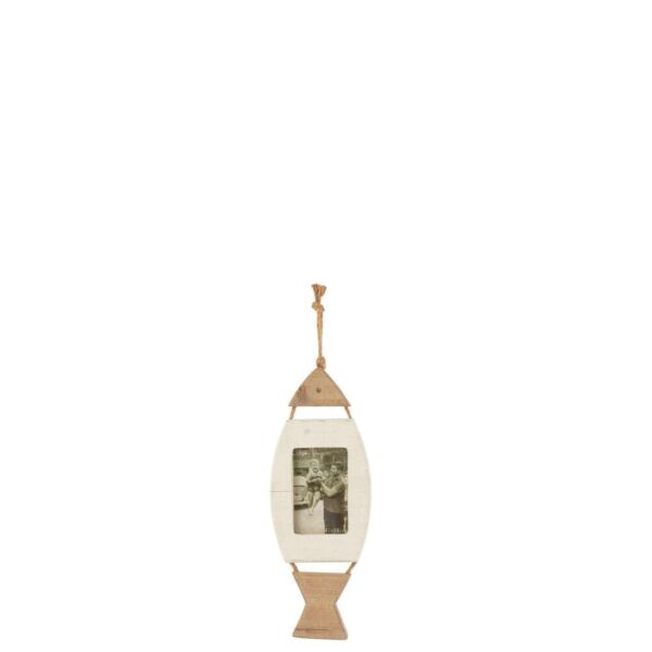 PHOTO FRAME HANGING FISH WOOD WHITE/BROWN SMALL