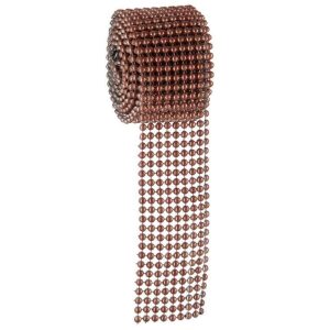 RIBBON STUDS BALL PLASTIC COPPER SMALL 6X180CM