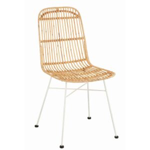 CHAIR EMA RATTAN/METAL NATURAL/WHITE