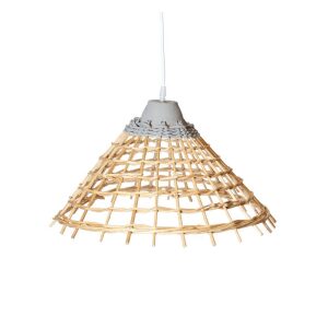 Rotting taklampe med betong i naturfarge  40X24Cm