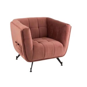 LOUNGE SEAT 1-PERSON TEXTILE/WOOD/METAL ANTIQUE PINK