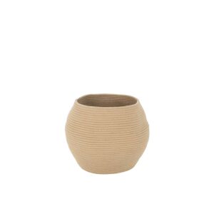 COIL BASKET ROUND TEXTILE BEIGE