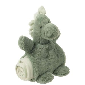 DINOSAUR+BLANKET PLUSH GREEN