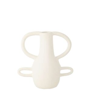 VASE 4 HANDLES TERRACOTTA WHITE