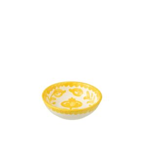 BOWL GRANADA LOW CERAMIC WHITE/YELLOW SMALL