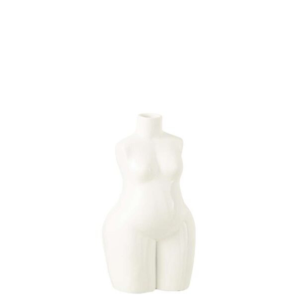 VASE LADY BODY POLYRESIN SHINY WHITE SMALL