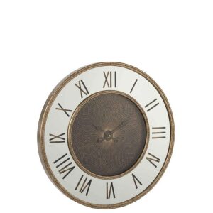 CLOCK ROMAN NUMERALS LED MIRROR MDF ANTIQUE GOLD LARGE