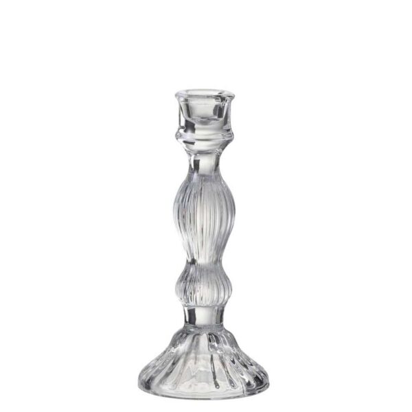 CANDLESTICK BALL GLASS TRANSPARENT LARGE