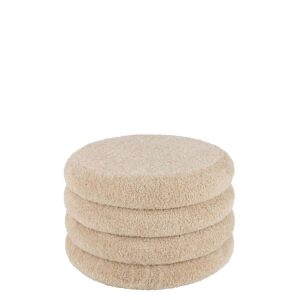 STOOL ROUND TEDDY POLYESTER BEIGE