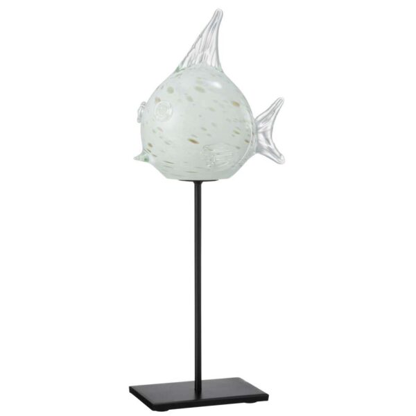 FISH ON FOOT GLASS WHITE/GOLD LARGE
