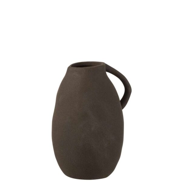 VASE JUG CERAMIC BLACK MEDIUM
