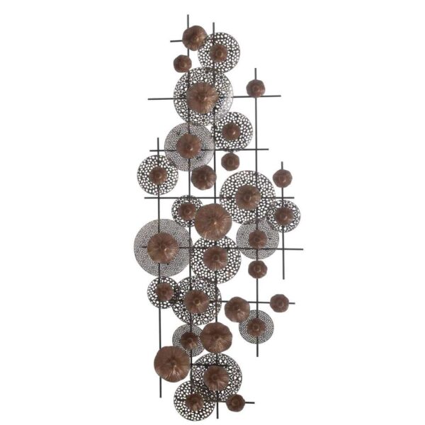 WALL DECO FLOWERS METAL BROWN