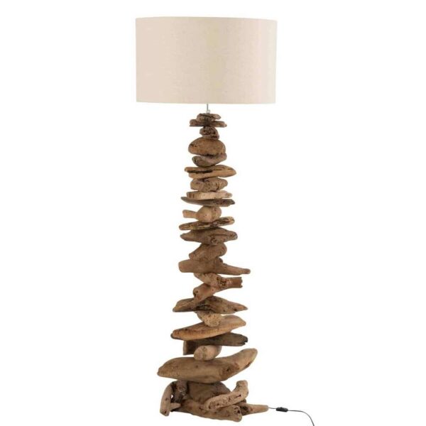 LAMP+SHADE DRIFTWOOD NATURAL/WHITE LARGE