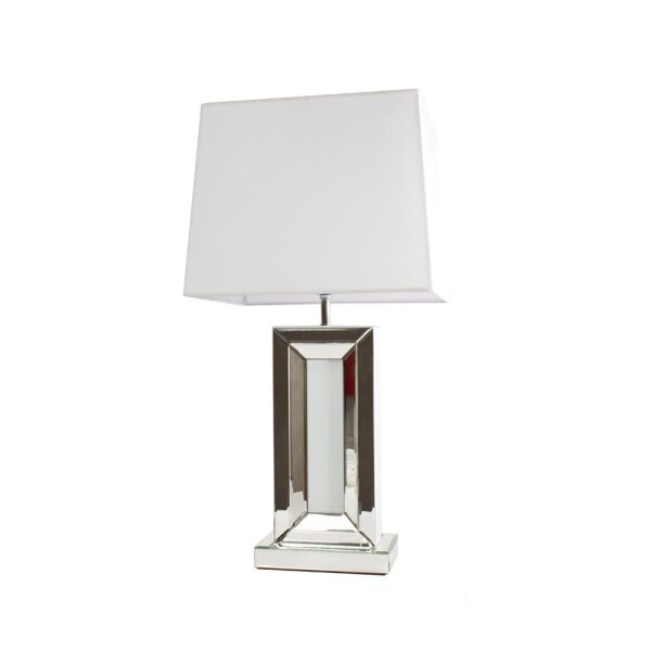 Lampe Hvit/Speil 22X70Cm