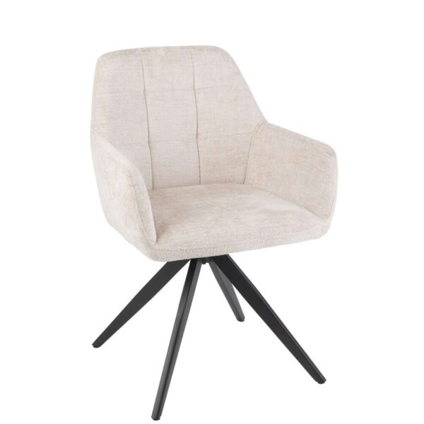 CHAIR LOUNA IRON/ACRYLIC IVORY