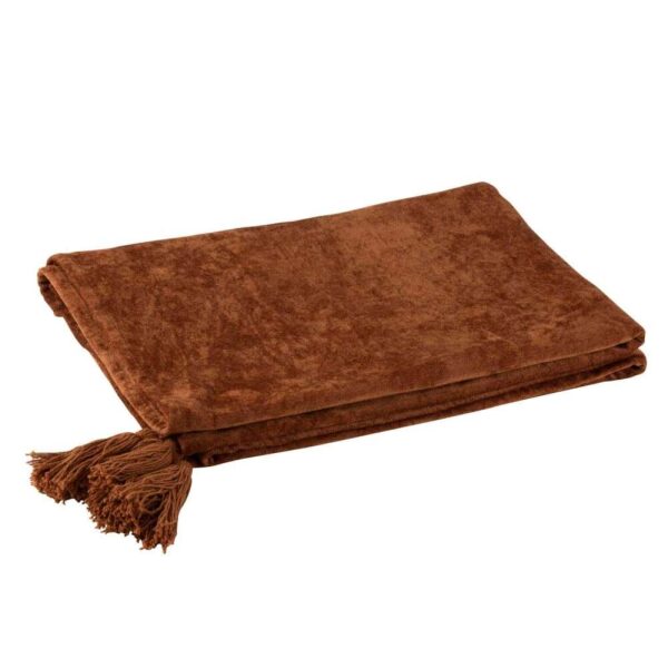 PLAID TASSEL COTTON RUST