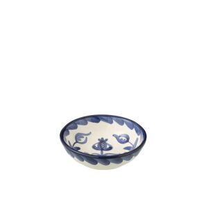 BOWL GRANADA LOW CERAMIC WHITE/COBALTO BLUE SMALL
