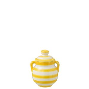 JAR GRANADA STRIPES CERAMIC WHITE/YELLOW