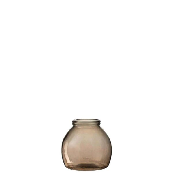 VASE BALL GLASS LIGHT BROWN