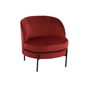 LOUNGE CHAIR ROUND TEXTILE/METAL STONE RED