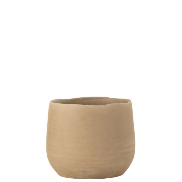 FLOWER POT REGULAR CERAMIC BEIGE MEDIUM