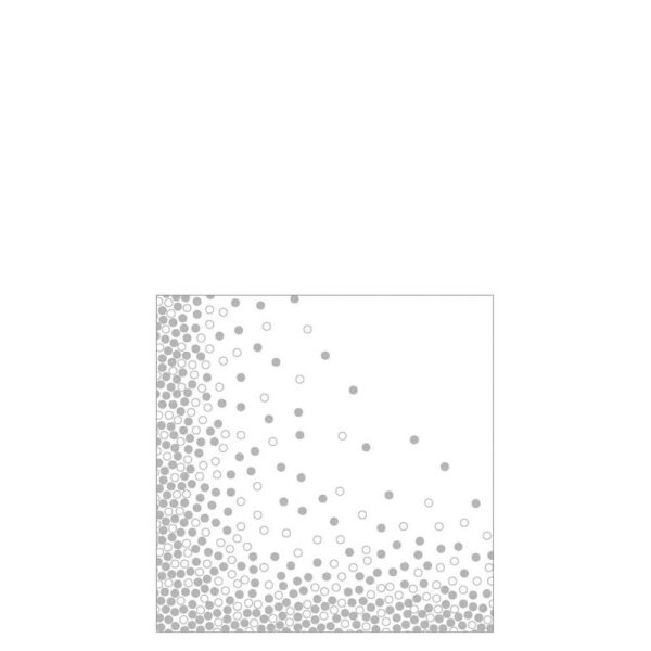 STACK 20 NAPKINS SILVER BALLS PAPER WHITE/SILVER SMALL