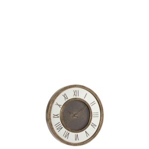 CLOCK ROMAN NUMERALS MIRROR MDF ANTIQUE GOLD SMALL