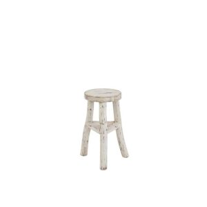 STOOL IBIZA ROUND WOOD WHITE WASH