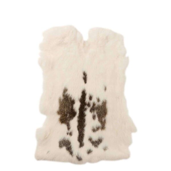 RABBIT SKIN WHITE/BROWN DOTS