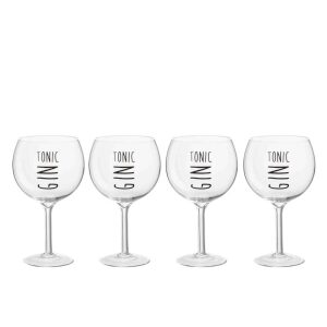 GIFTBOX 4 GIN GLASSES GLASS TRANSPARENT/BLACK