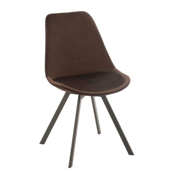 CHAIR HELENE METAL/TEXTILE DARK BROWN