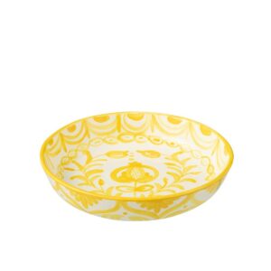 BOWL GRANADA LOW CERAMIC WHITE/YELLOW LARGE
