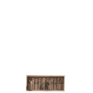 WALL DECORATION FAMILY MASKS COMPARTMENTS RECYCLED WOOD NATURAL SMALL