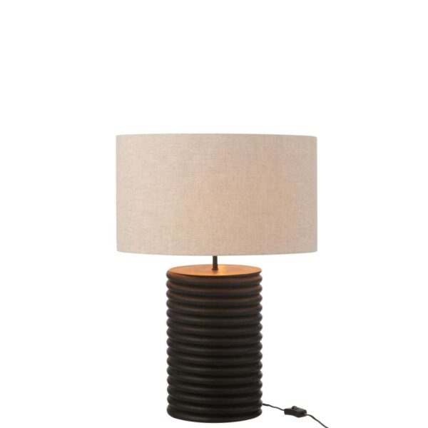 TABLE LAMP THREADED WIDE AILANTHUS WOOD BLACK/GREY
