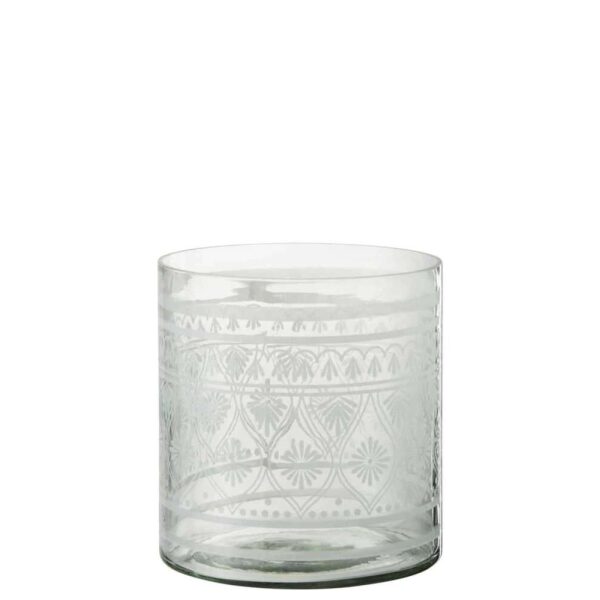 HURRICANE PATTERN GLASS TRANSPARENT/WHITE LARGE