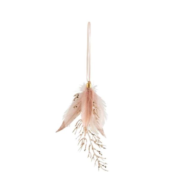 HANGER FEATHERS+STONE GLITTER LIGHT PINK